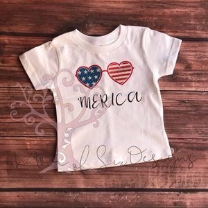 ‘Merica Glitter Sunglasses Tee 24 months
